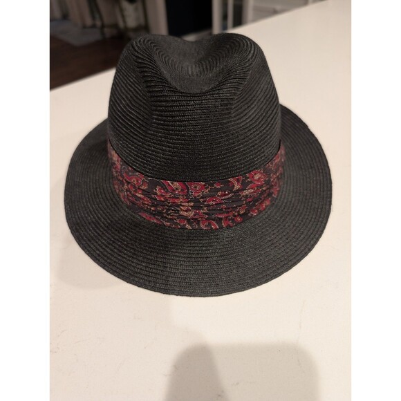 Park Royal Fedora Hat Black Paisley Band Sz 7 1/8 Vintage Style Old Hollywood - Picture 9 of 10